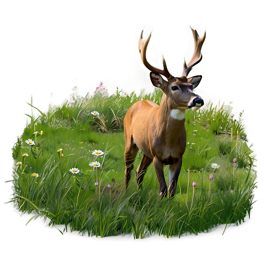 Buck In Spring Meadow Png Sfd41 PNG Image