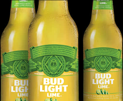 Bud Light Lime Bottles Display PNG Image