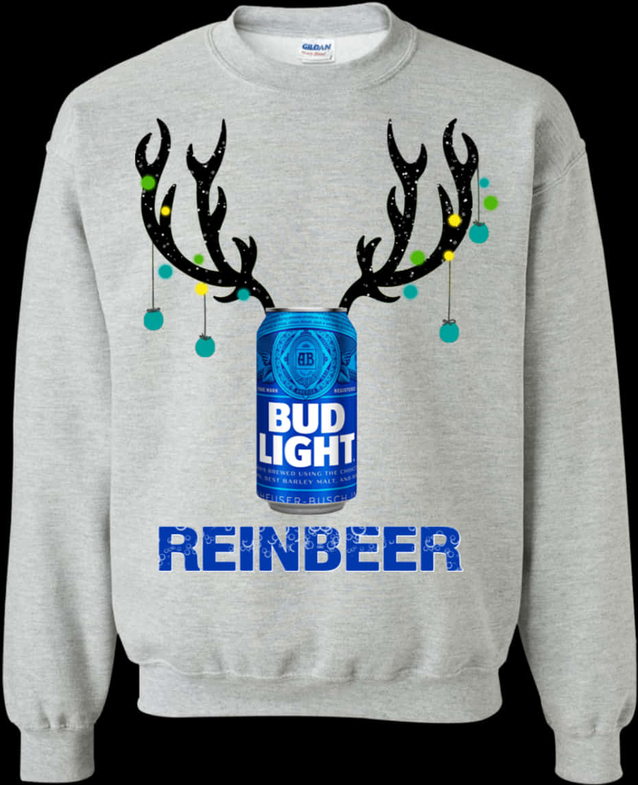 Bud Light Reinbeer Holiday Sweatshirt PNG Image