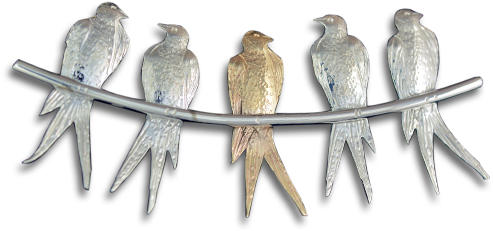 Budgieson Branch Sculpture PNG Image