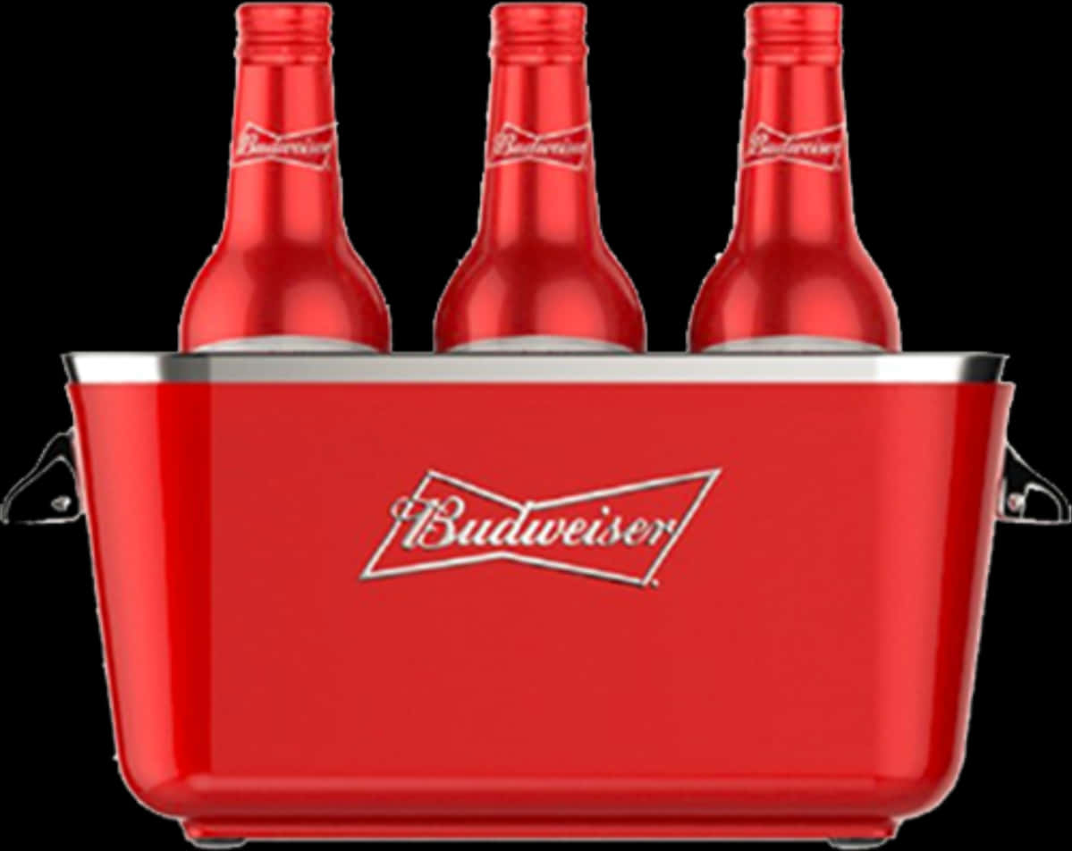 Budweiser Beer Bottlesin Ice Bucket PNG Image