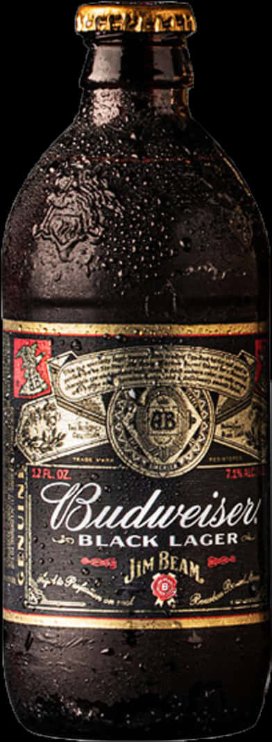 Budweiser Black Lager Bottle PNG Image