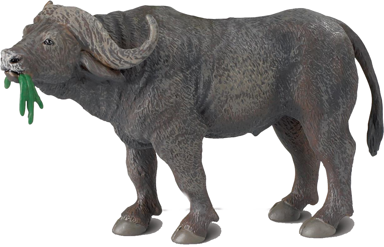 Buffalo Figurinewith Greenery PNG Image