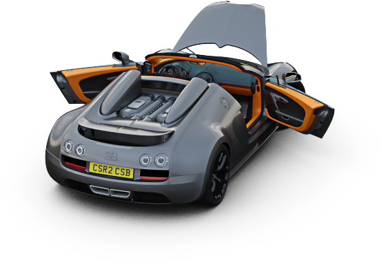 Bugatti Veyron Grand Sport Vitesse Rear View PNG Image