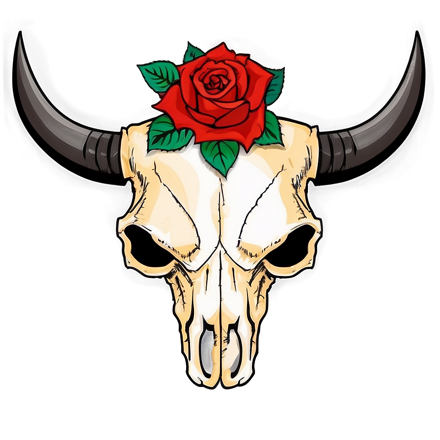 Bull Skull And Roses Png 06122024 PNG Image