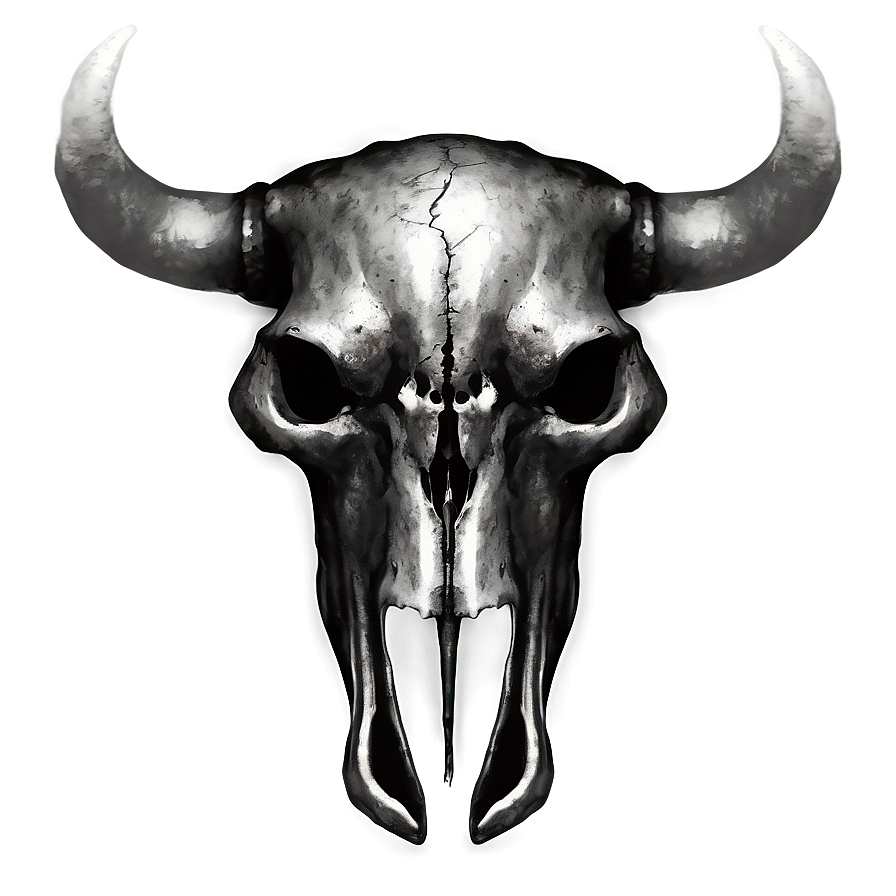 Bull Skull In Monochrome Png 41 PNG Image