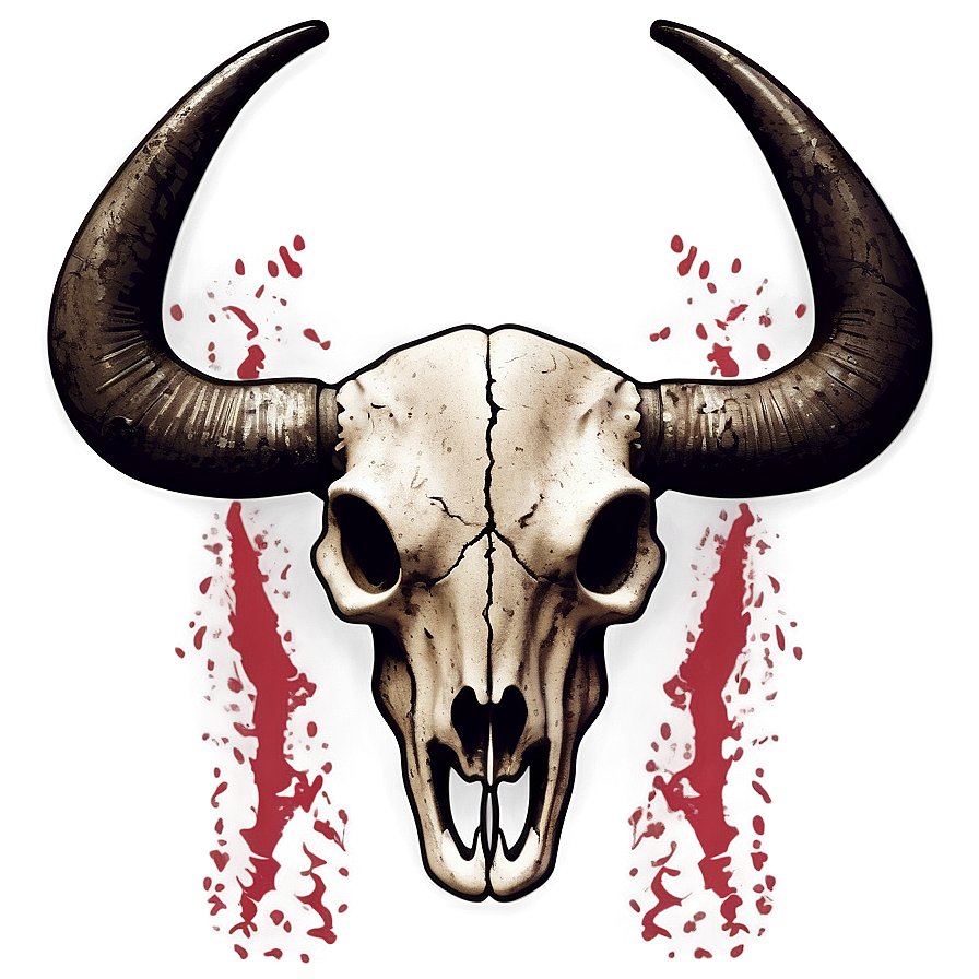 Bull Skull On Grunge Background Png Tkj PNG Image