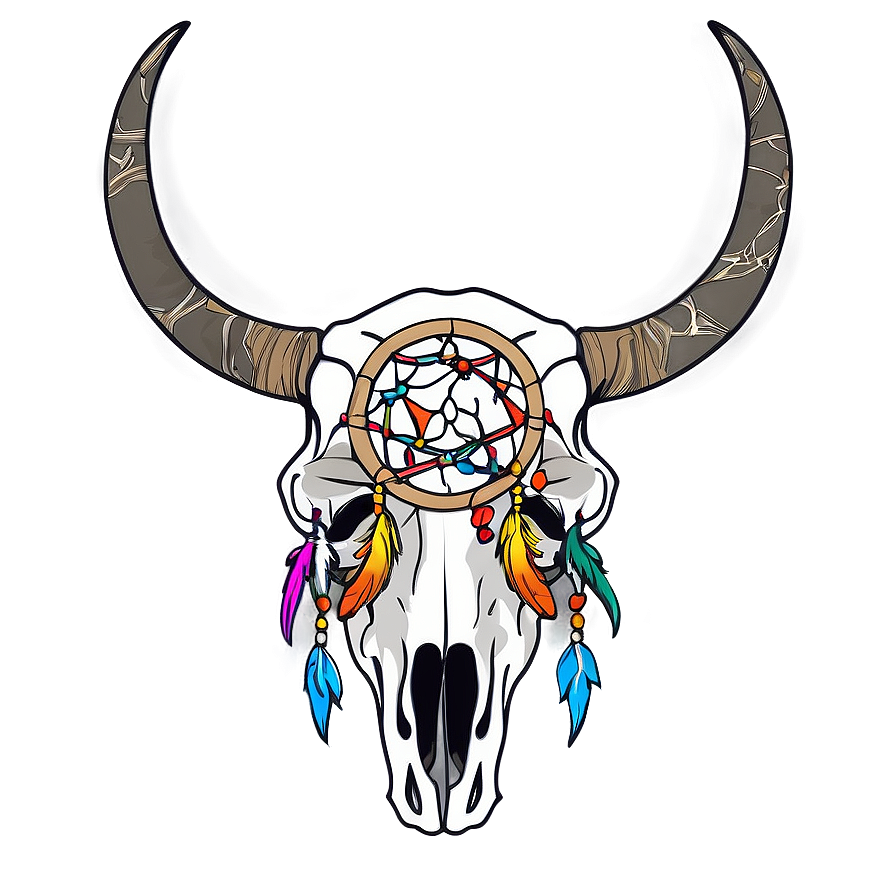 Bull Skull With Dreamcatcher Png Ssh70 PNG Image