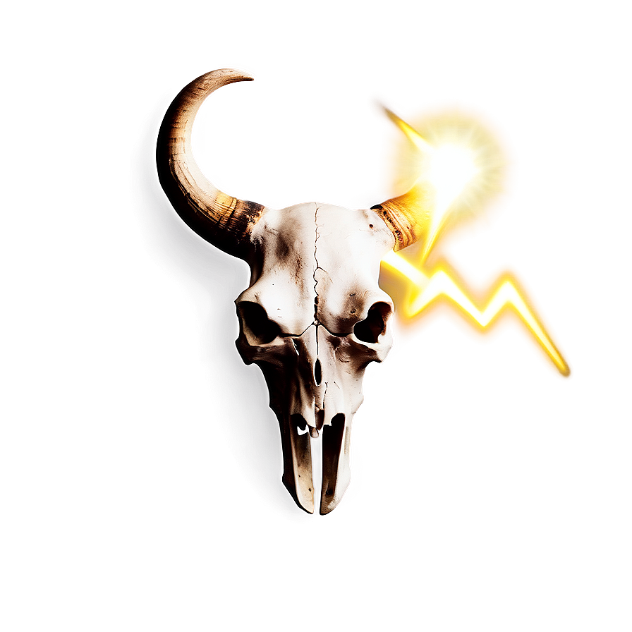 Bull Skull With Lightning Png Dpw31 PNG Image