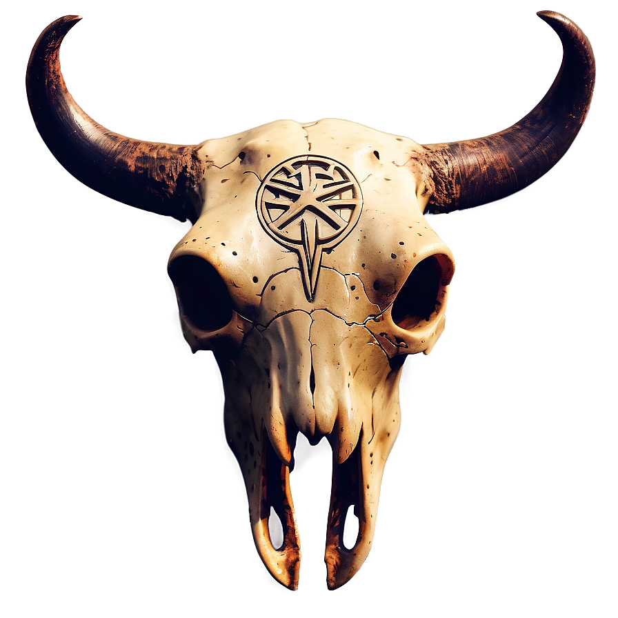 Bull Skull With Mystic Symbols Png 06122024 PNG Image