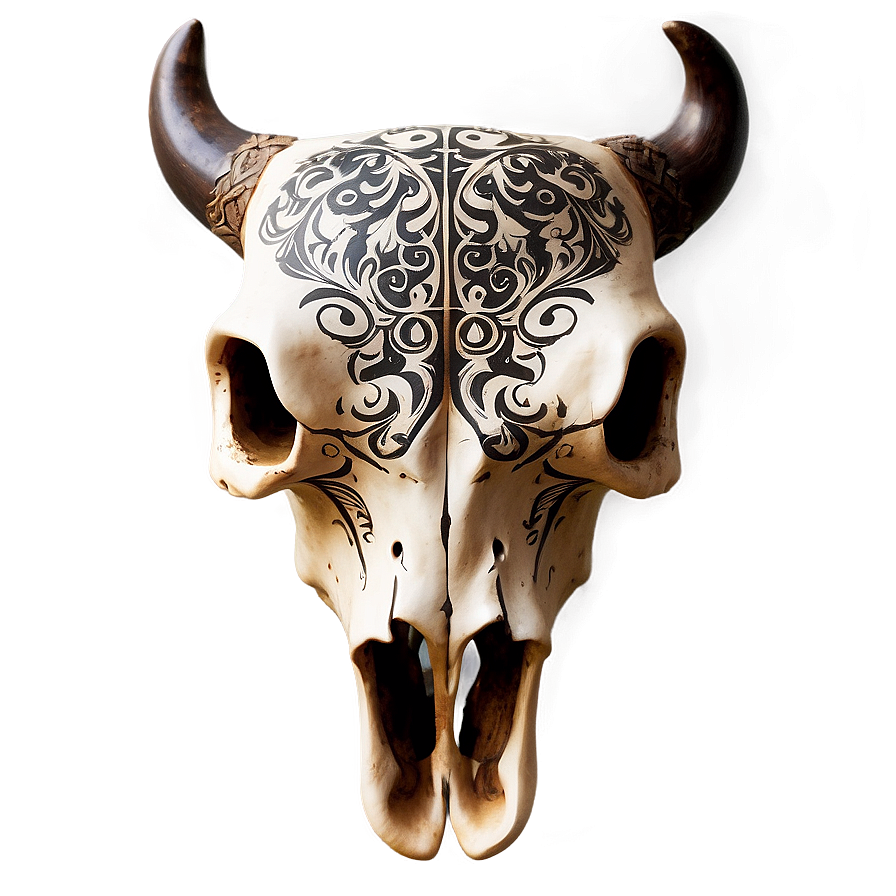 Bull Skull With Ornamental Design Png Wgu PNG Image