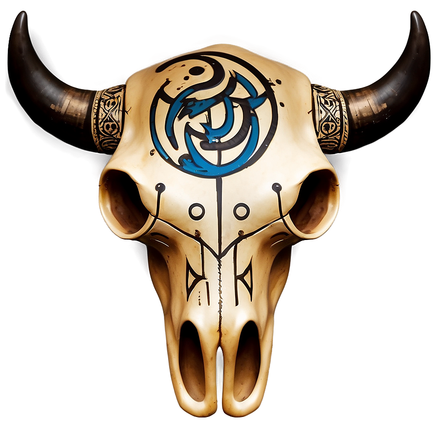 Bull Skull With Tribal Marks Png Vby PNG Image