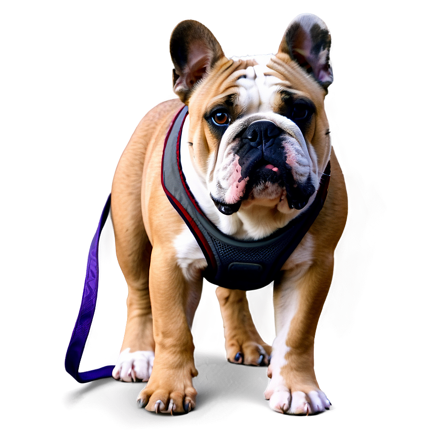 Bulldog With Leash Png Mte72 PNG Image