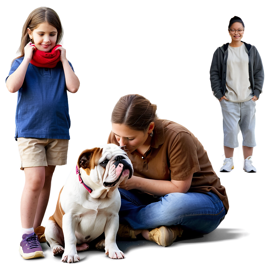 Bulldogs And Their Human Families Png Wie93 PNG Image