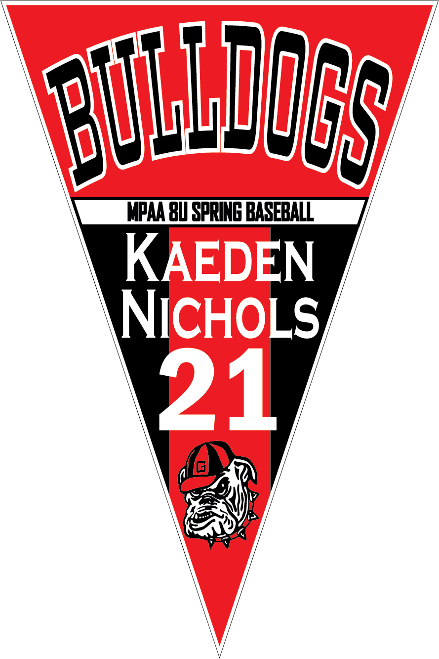 Bulldogs Baseball Pennant Design PNG Image