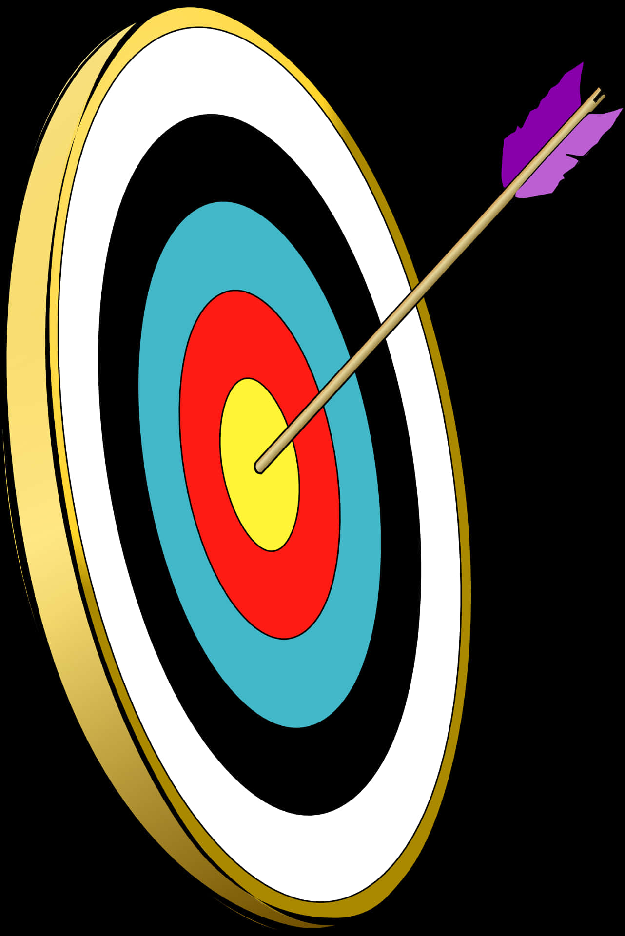 Bullseye Arrow Hit Target PNG Image