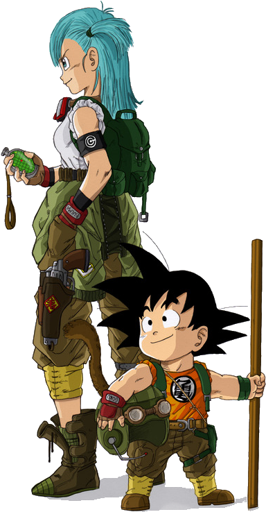 Bulmaand Goku Adventure Ready PNG Image