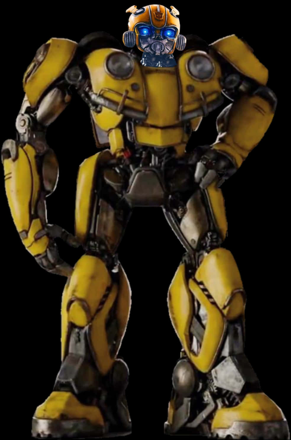 Bumblebee Autobot Standing Pose PNG Image