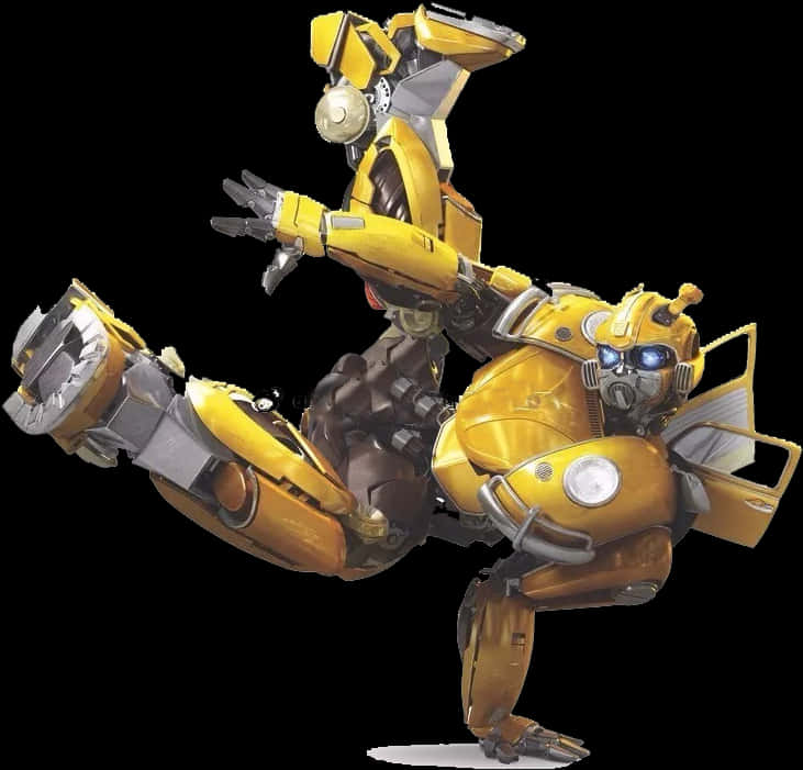 Bumblebee Transformers Robot Action Pose PNG Image