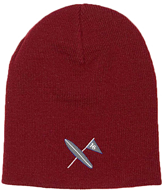 Burgundy Beaniewith Logo Patch PNG Image