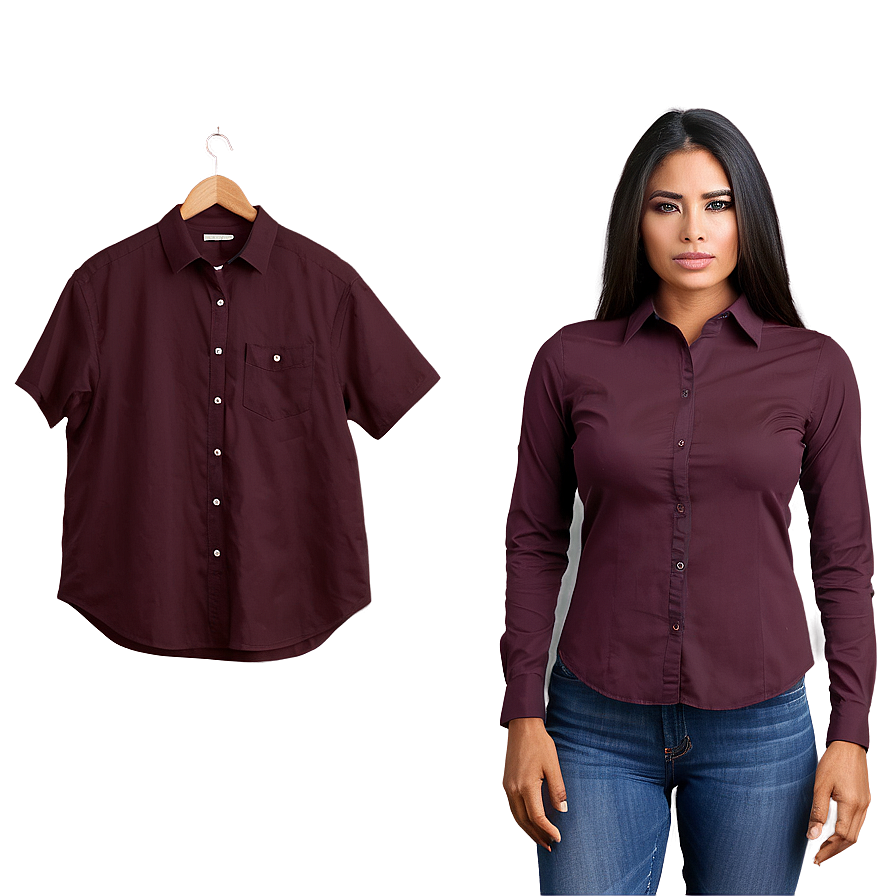 Burgundy Blank Shirt Png Nww PNG Image