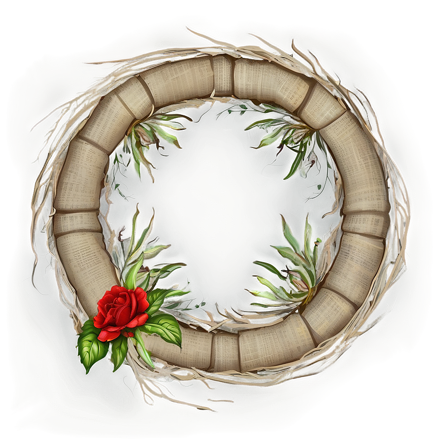 Burlap Country Wreath Png Hwf81 PNG Image