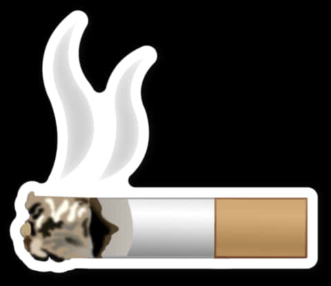 Burning Cigarette Emoji PNG Image