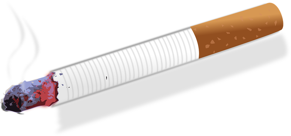 Burning Cigarette Smoke Trail PNG Image