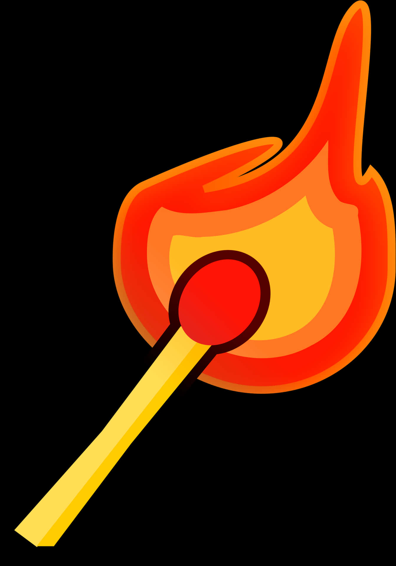 Burning Match Illustration PNG Image