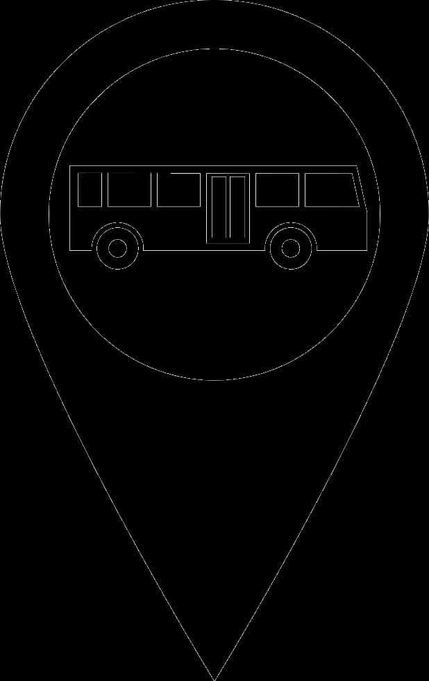 Bus Icon Black Background PNG Image