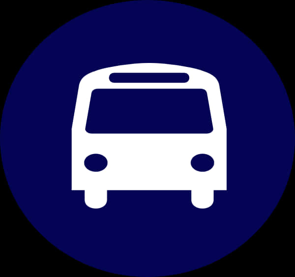 Bus Icon Blue Background PNG Image