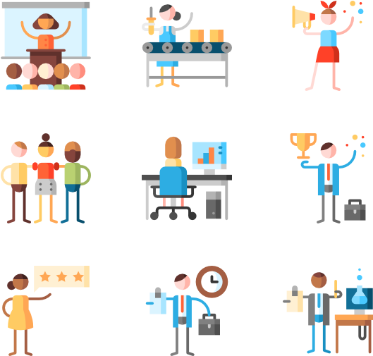 Business Activity Icons Set PNG Image