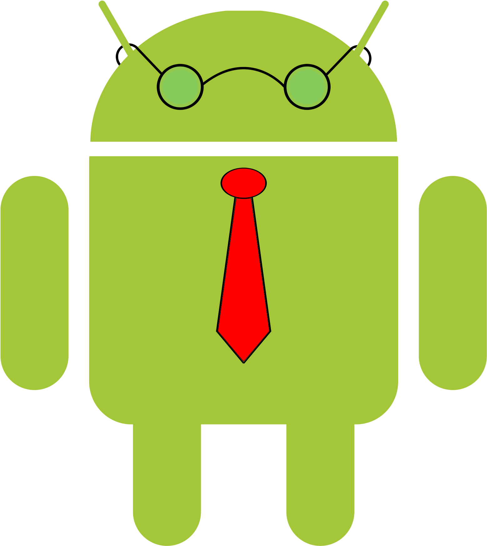 Business Android Mascot PNG Image