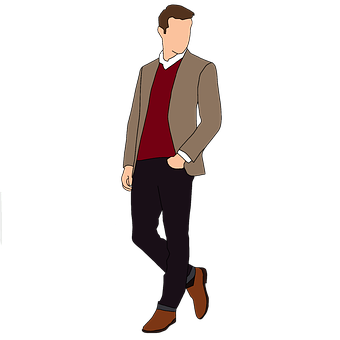 Business Casual Man Illustration PNG Image