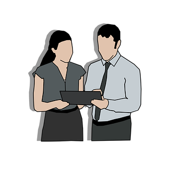 Business Collaboration Tablet Discussion PNG Image