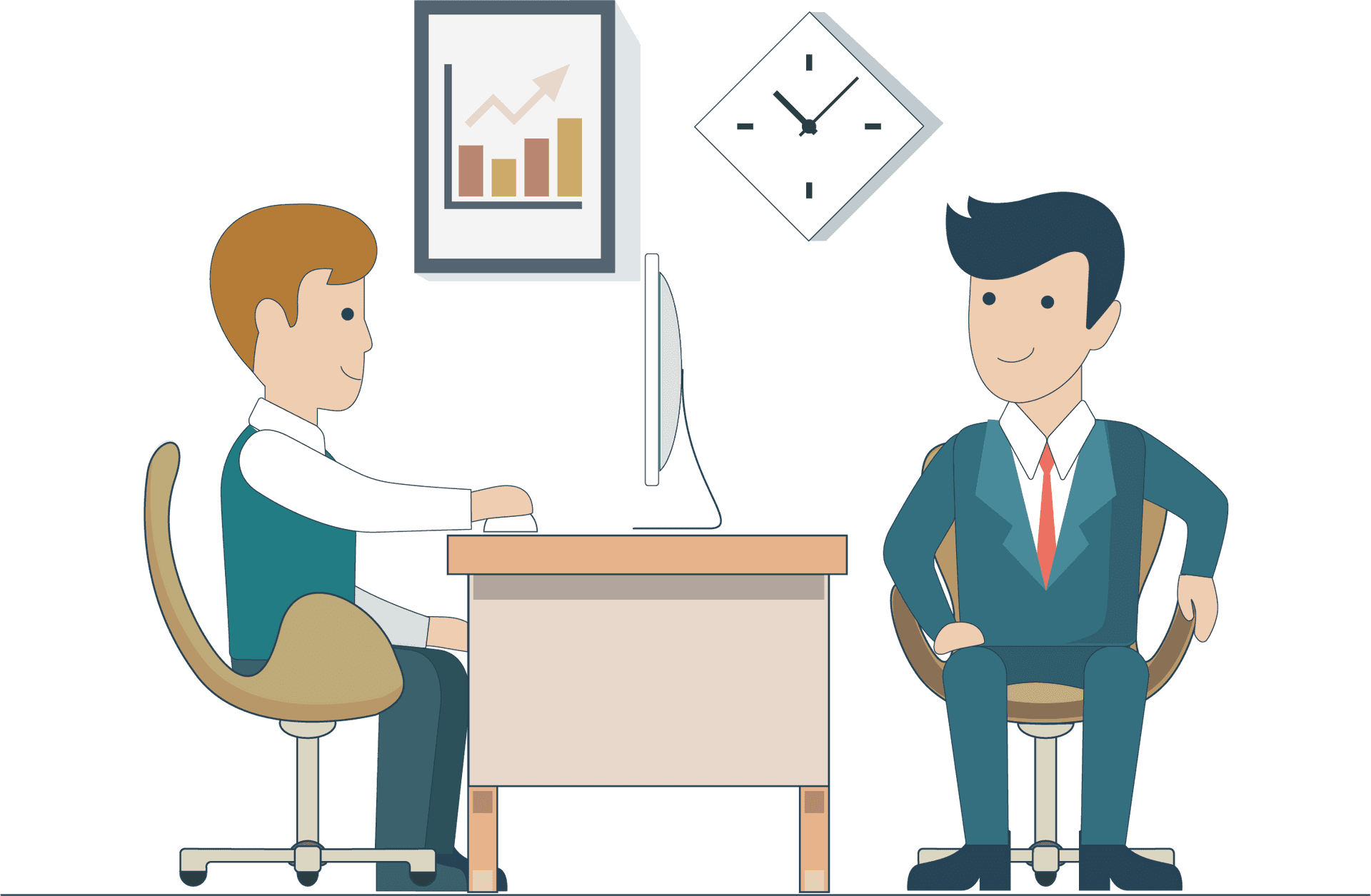 Business Meeting Animated Characters PNG Image