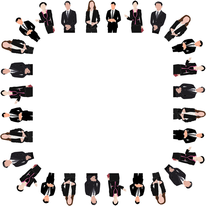 Business People Circle Formation PNG Image