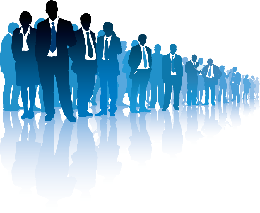 Business People Silhouettes Reflection PNG Image