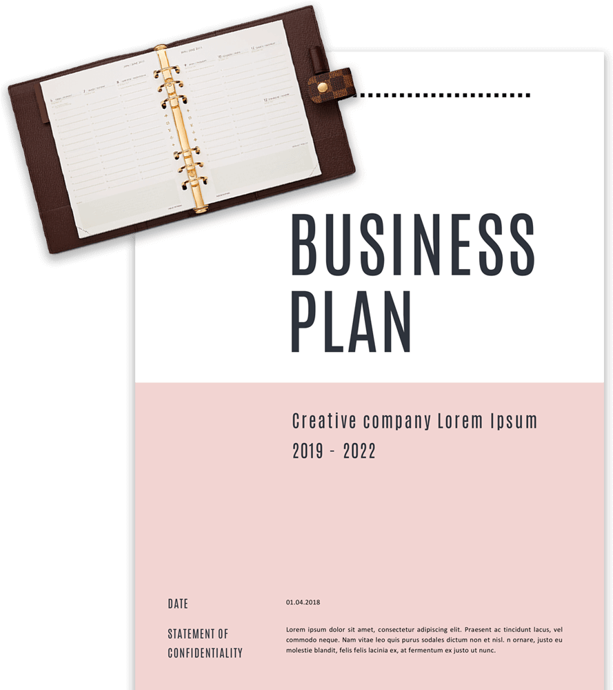 Business Plan Agenda Mockup PNG Image