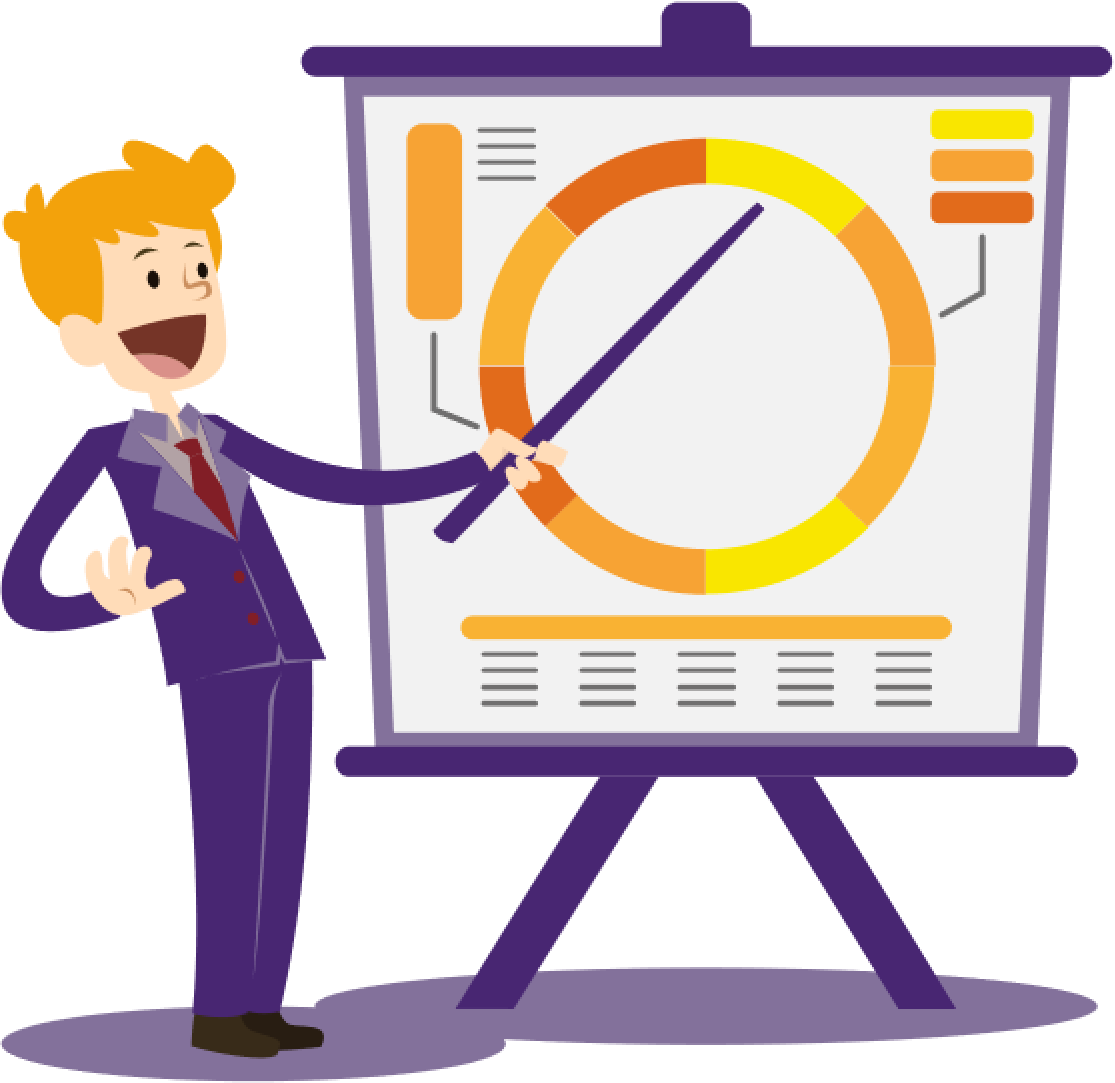 Business Presentation Cartoon Character PNG Image