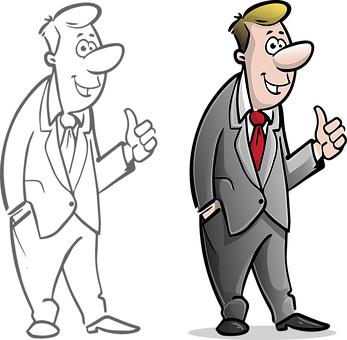 Businessman Cartoon Giving Thumbs Up PNG Image