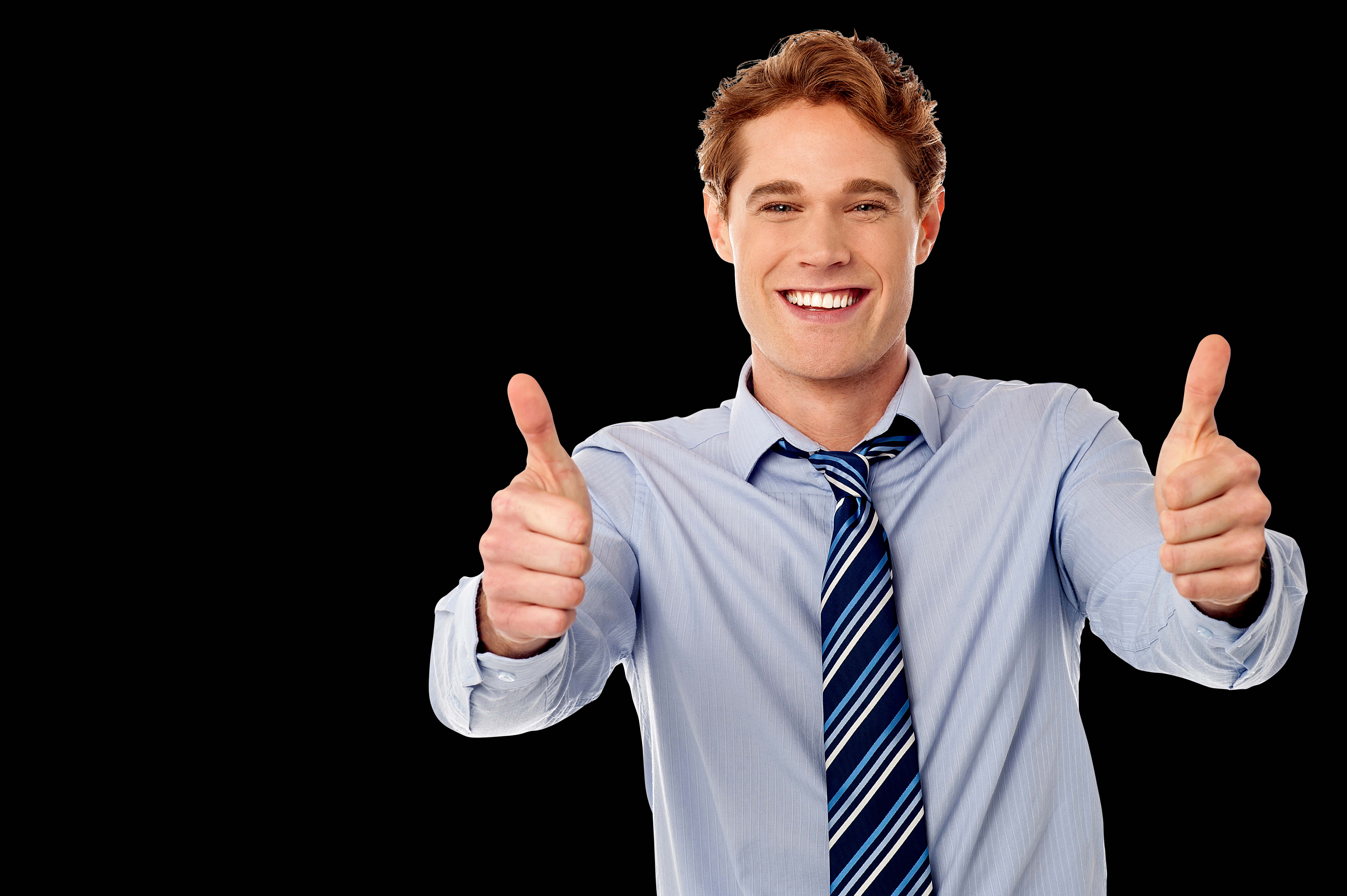 Businessman Giving Double Thumbs Up PNG Image