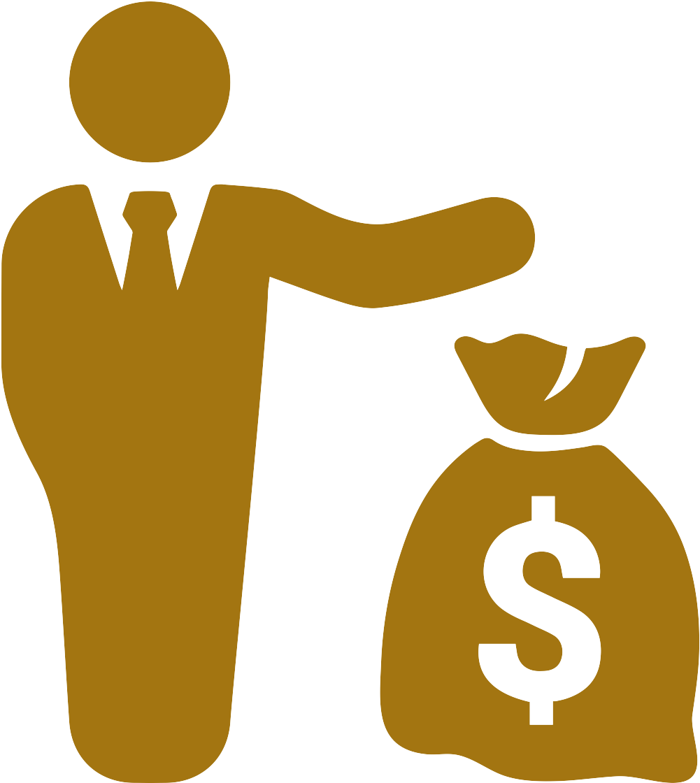 Businessman Holding Money Bag Icon PNG Image