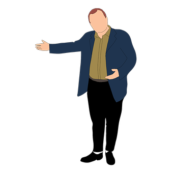 Businessman Presentation Pose PNG Image