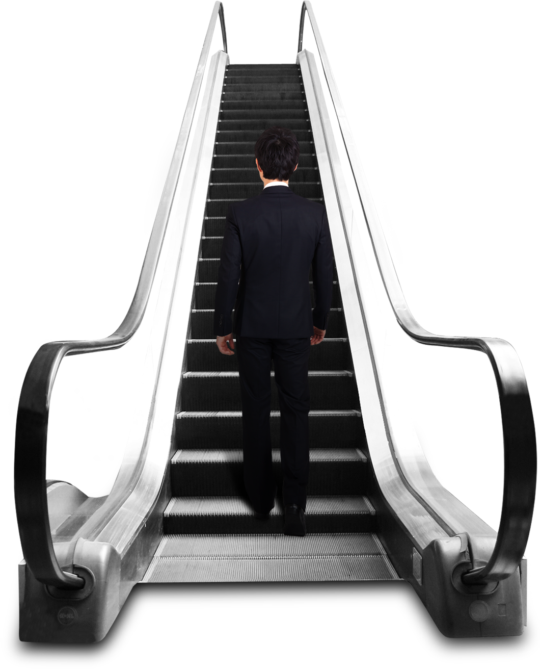 Businessmanon Escalator PNG Image