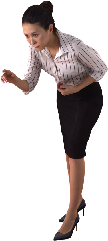 Businesswoman Leaning Forward Pose PNG Image