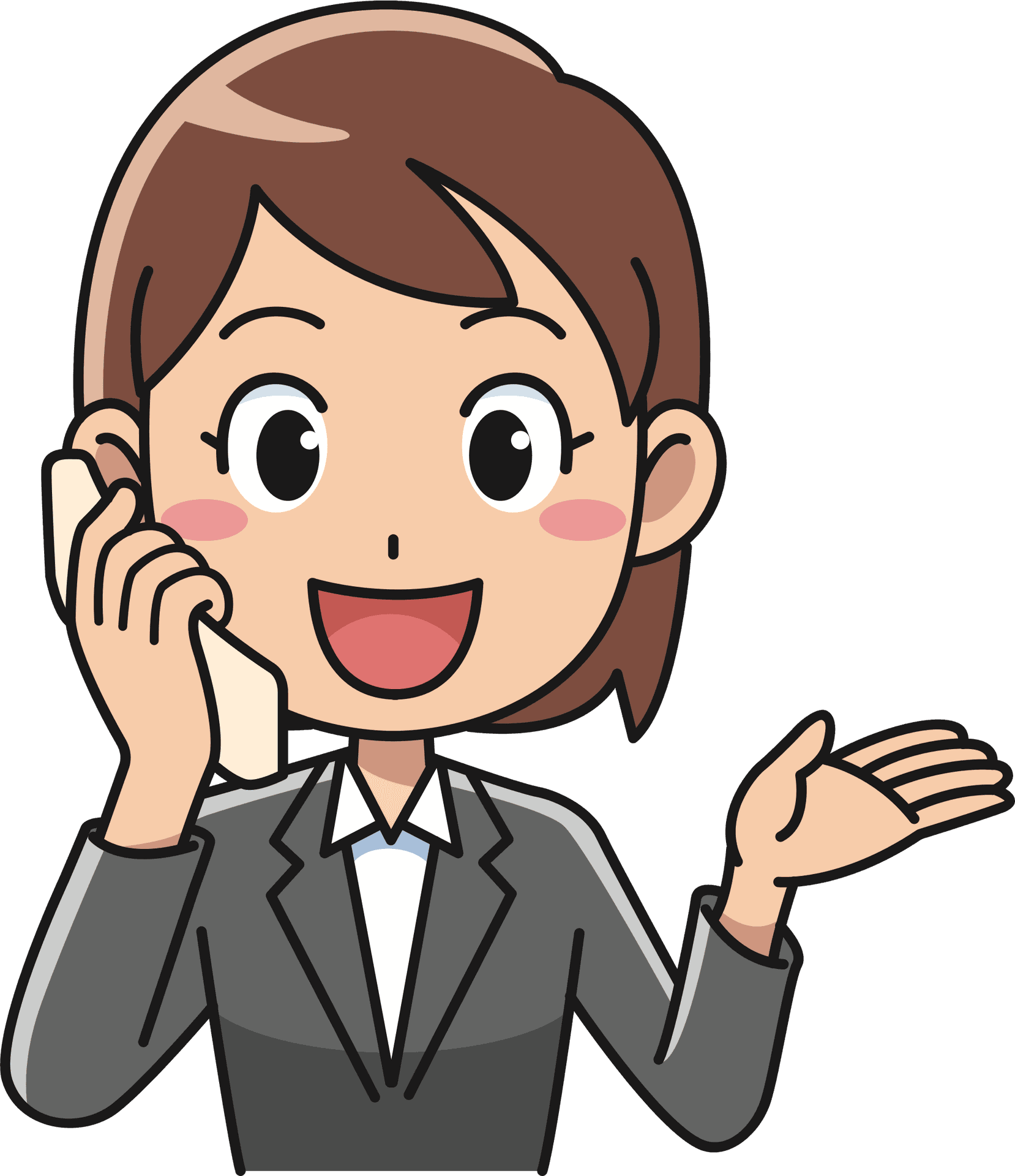 Businesswoman Phone Clipart PNG Image