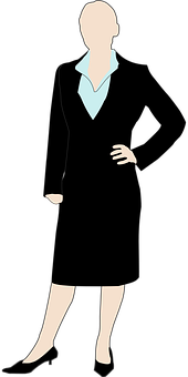 Businesswoman Silhouette Vector PNG Image