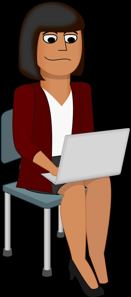 Businesswoman Using Laptop PNG Image