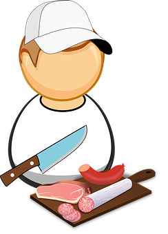 Butcher Boy Cartoon Clipart PNG Image